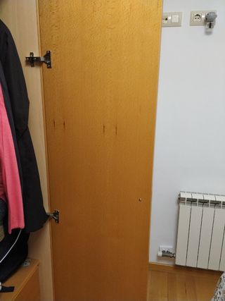 Puertas de armario empotrado de madera.