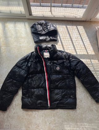 Plumas Moncler Negro Reflectante Talla S