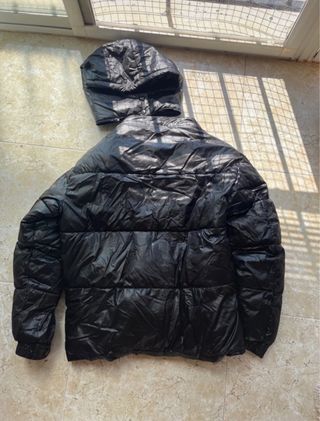 Plumas Moncler Negro Reflectante Talla S