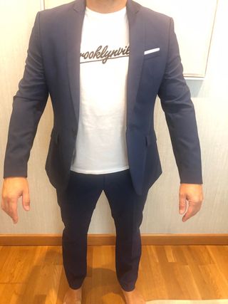 Traje Zara azul chico