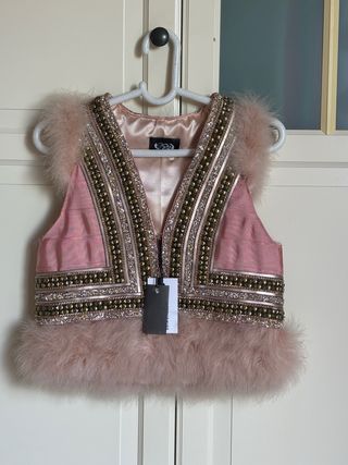 Chaleco precioso plumas nuevo
