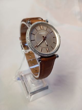 Reloj Fossil Correa Marrón y Bisel Plateado