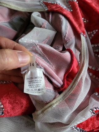 Maillot Patinaje Artístico Rojo y Blanco