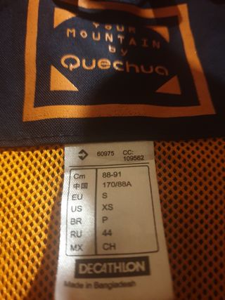 Chaqueta impermeable Quechua Talla S. 