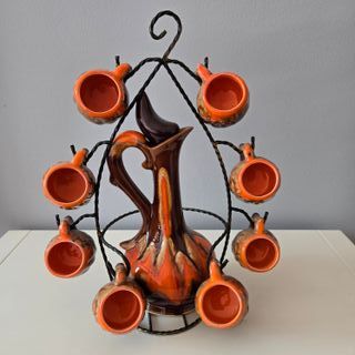 Licorera cerámica con 8 tazas