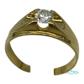 Anillo Oro 18K con Circonita 6.2gr Talla 30