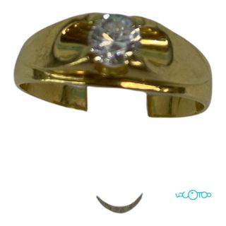 Anillo Oro 18K con Circonita 6.2gr Talla 30