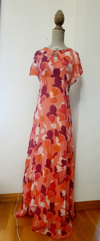 Vestido largo estampado flores 