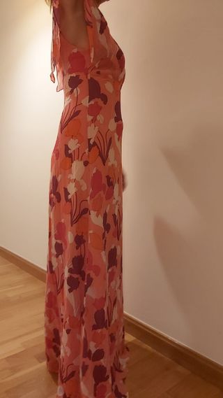 Vestido largo estampado flores 