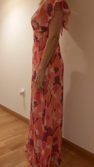 Vestido largo estampado flores 