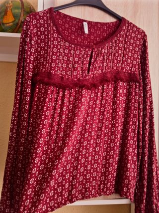 (L) Blusa bohemia de manga larga
