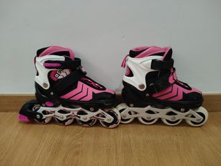 Patines en línea rosas. talla 35 extensible a 38