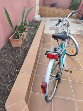 Bicicleta Paseo Mujer Plata/Verde