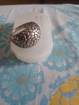 Anillo grande de acero plateado unisex