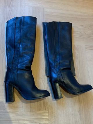 Botas de tacón ancho mujer negras