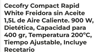 Cecotec Airfryer Freidora de Aire