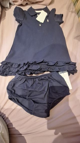 Conjunto Ralph Lauren azul bebé 24 meses