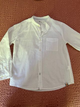 Camisa blanca cuello mao talla S