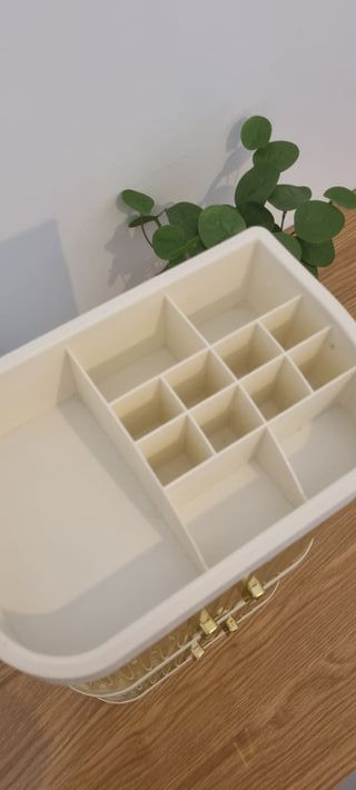 Organizador Cosméticos Crema/Dorado