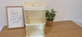 Organizador Cosméticos Crema/Dorado