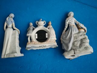 Figuras de porcelana Tito y reloj vintage