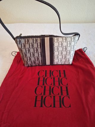 Bolso Carolina Herrera CH Beige y Marrón