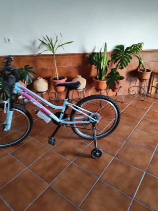 Bicicleta niña azul y rosa