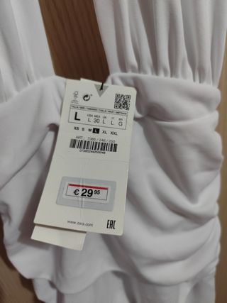 Vestido blanco Zara Talla L nuevo