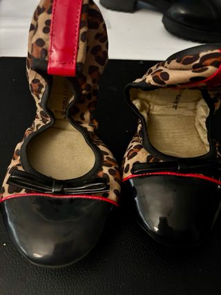 Bailarinas plegables leopardo y charol