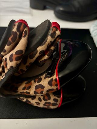 Bailarinas plegables leopardo y charol