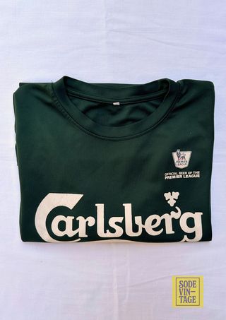 Camiseta Carlsberg Premier League Verde Vintage