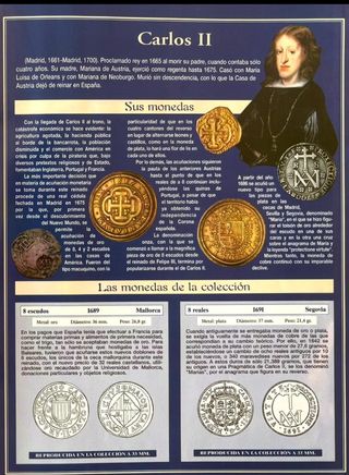 Moneda Carlos II Reproducción baño PLATA pura