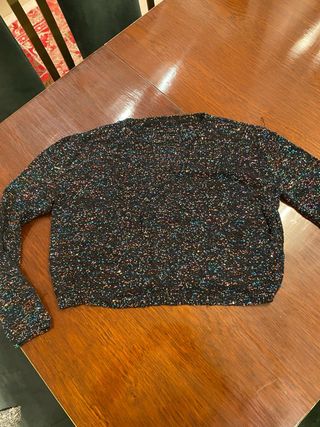 Jersey lentejuelas negro multicolor Talla M