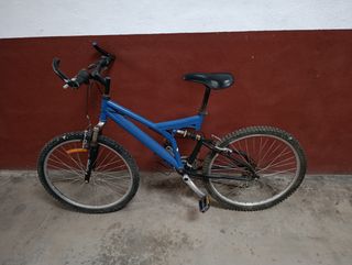 Bicicleta Montaña Azul Doble Suspensión