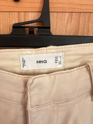 Pantalón Chino Ancho Talle Alto Beige
