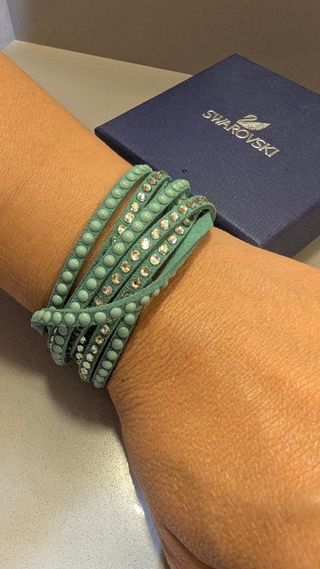 Pulsera Swarovski Teal y Plata