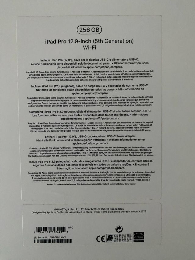 iPad Pro 12.9 5ª Gen (256 GB)