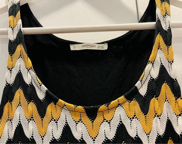 Vestido Mango Zigzag étnico Talla XS nuevo