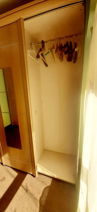 Armario 2 puertas madera y cristal
