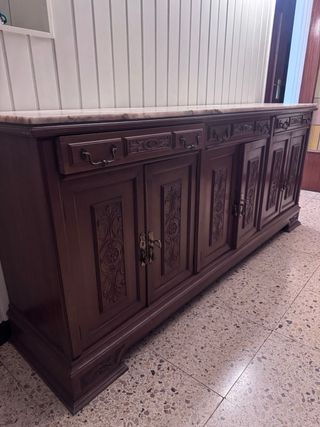 Buffet madera y mármol años 60