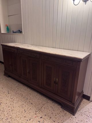 Buffet madera y mármol años 60