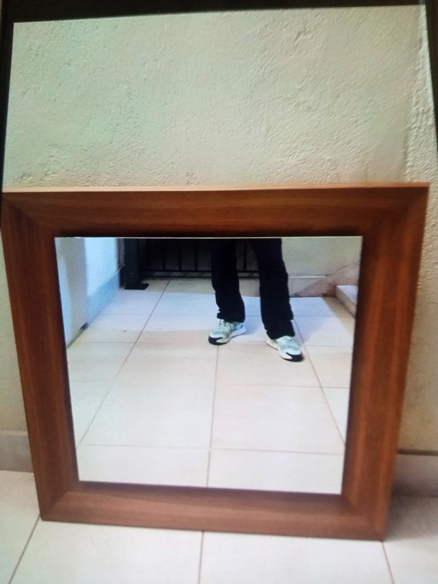 Espejo de madera y cristal