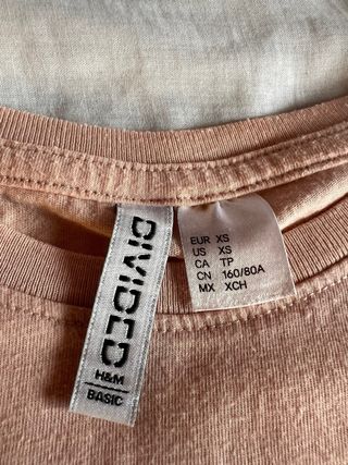 Camiseta color coral manga corta H&M