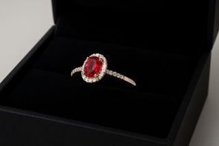Anillo Rubí Bañado en Oro 18K GP