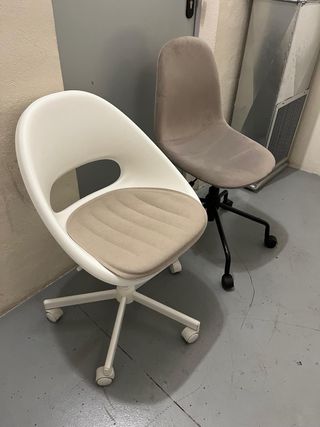 URGE- 2 Sillas de oficina blancas y beige