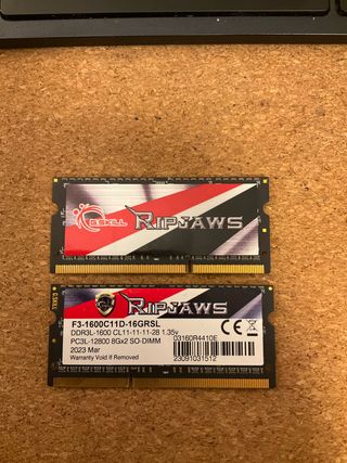 16GB DDR3L 1600MHz SO-DIMM G.Skill Ripjaws