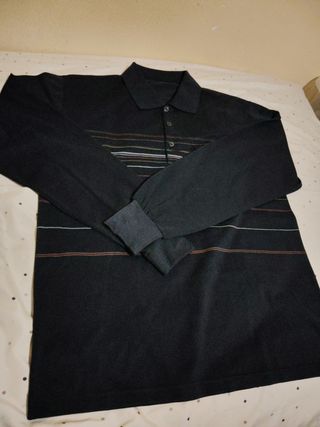 Jersey de Polo hombre, fino y de rayas.