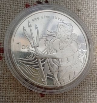 Moneda Plata 1oz Neptuno .999 Fine Silver