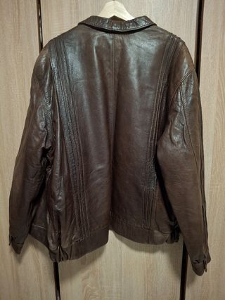 Cazadora vintage cuero marrón
