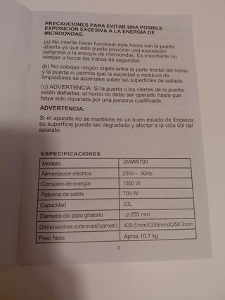 Microondas Svan 700W
